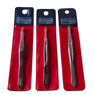 Kit 3 Pinças Solingen (CHANFRADA + TRIANGULAR + RETA) em Oferta na Shopee