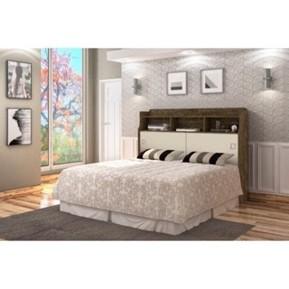 Cabeceira Queen 2 Portas Jéssica Jessica Castanho/Off White em Oferta na Shopee