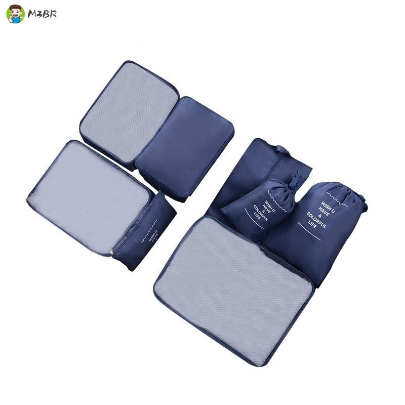 8Pcs Conjunto De Bolsas De Viagem Para Roupas Mala Organizadora De Bagagem Quadrada
