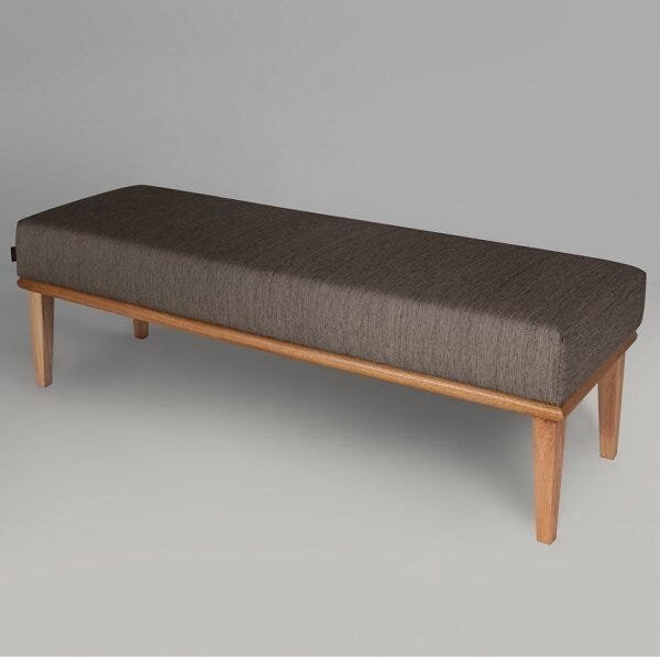 Puff para Quarto Veludo 100cm Grazi Marrom/Natural