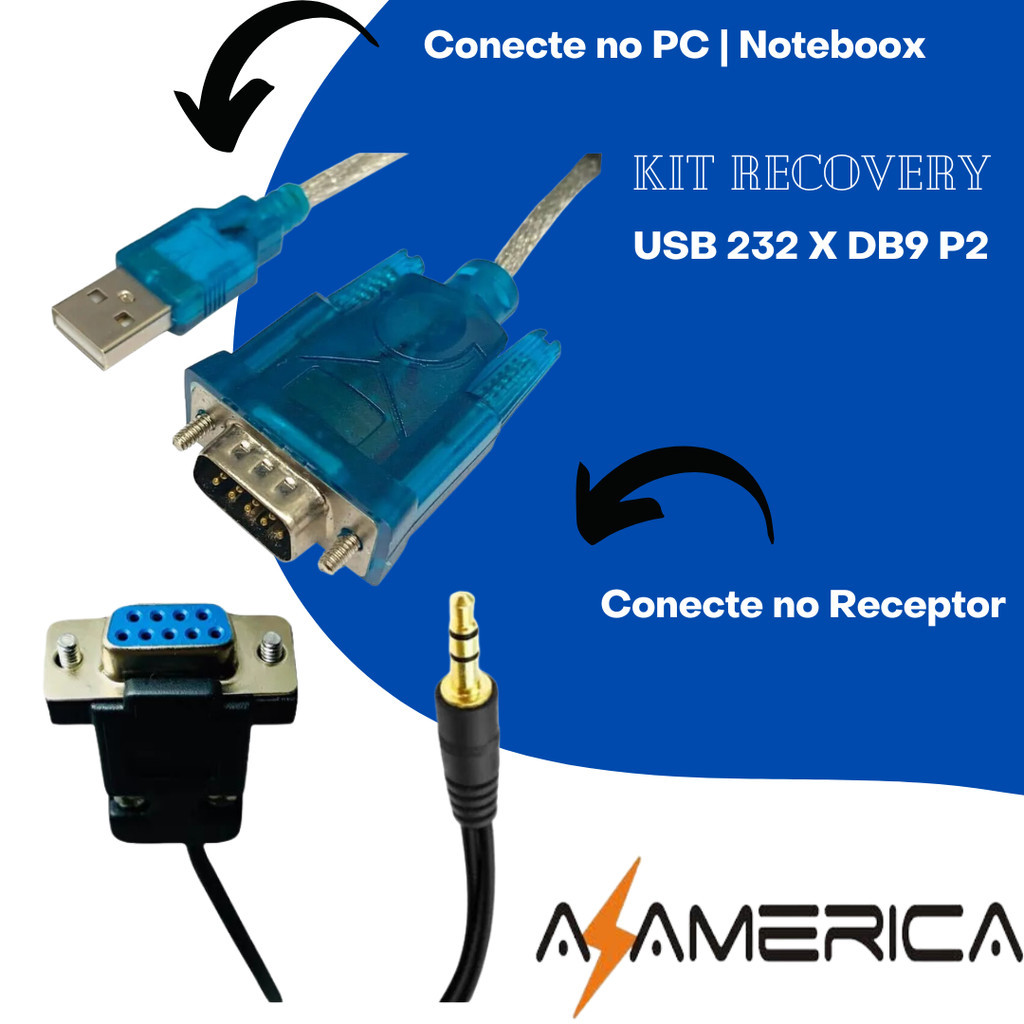 Kit Recovery Usb X Rs232 + P2 Db9 em Oferta na Shopee