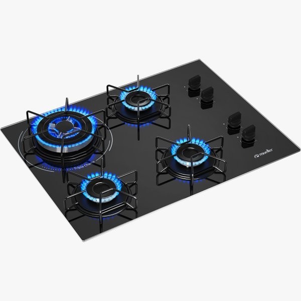 Fogão Cooktop 4 Bocas Mueller MCG Tripla Chama - À Gás - Preto - Bivolt em Oferta na Shopee