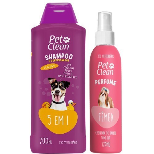 Shampoo Pra Cachorro E Gato Banho E Tosa Cão- 700ml + Perfume Pet Clean