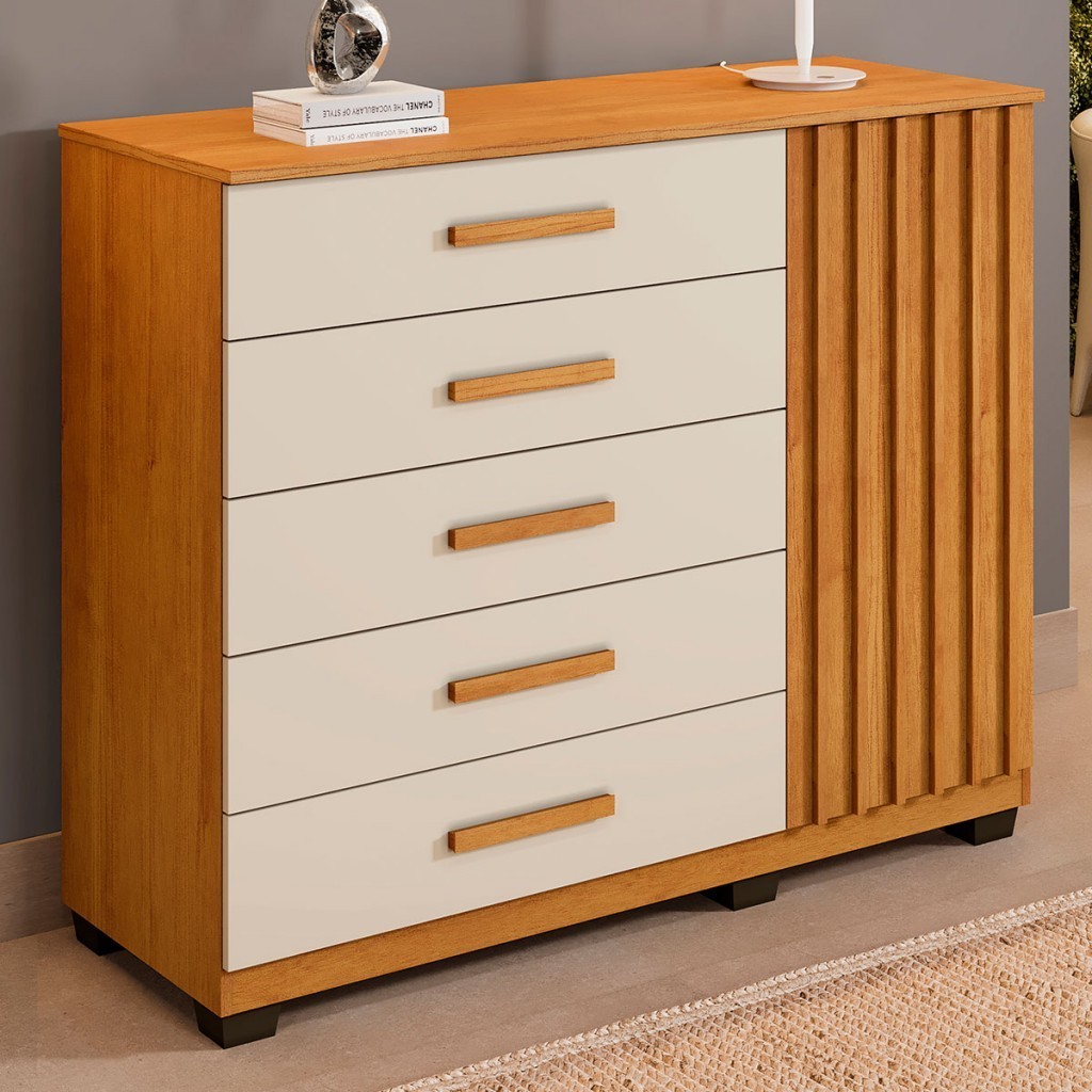 Cômoda França 1 Porta 5 Gavetas em Oferta na Shopee