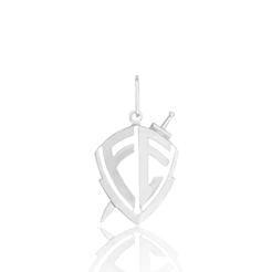 Pingente Escudo Fé - 21mm x 36mm - Prata 925