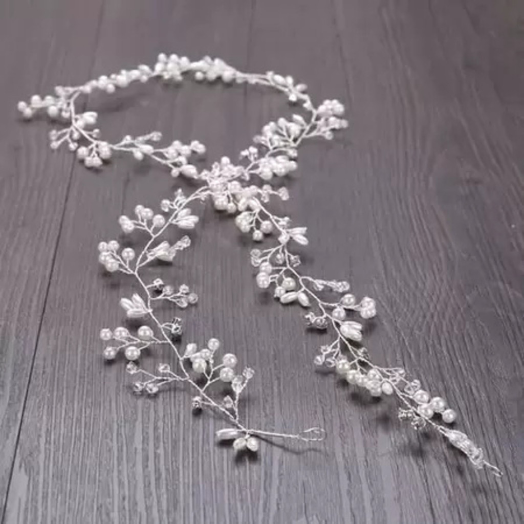 Arranjo Tiara Cabelo Noiva Debutante Fio Strass Pérolas/floral