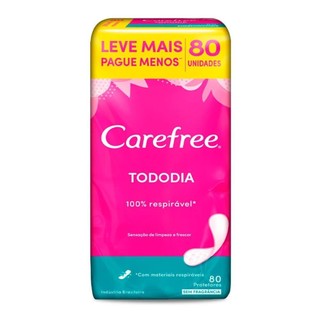 CAREFREE PROTETOR DIÁRIO SEM FRAGRÂNCIA COM 80 UNIDADES em Oferta na Shopee