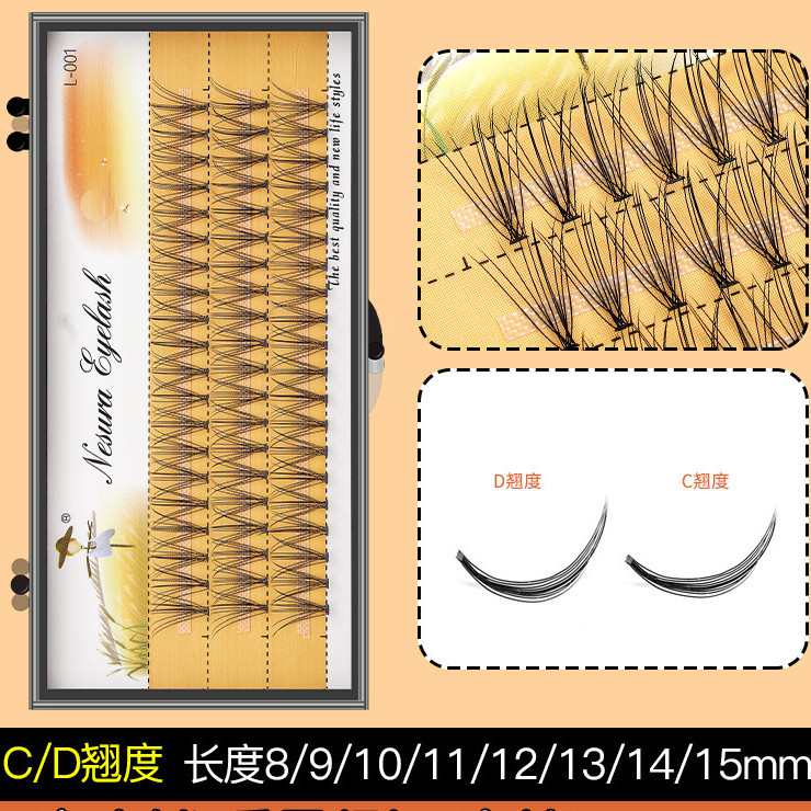 10D 20D Enxerto De Cabelos Derretidos A Quente Falsos Cílios C Cluster Lash Natural DIY Extension Eyelash Set