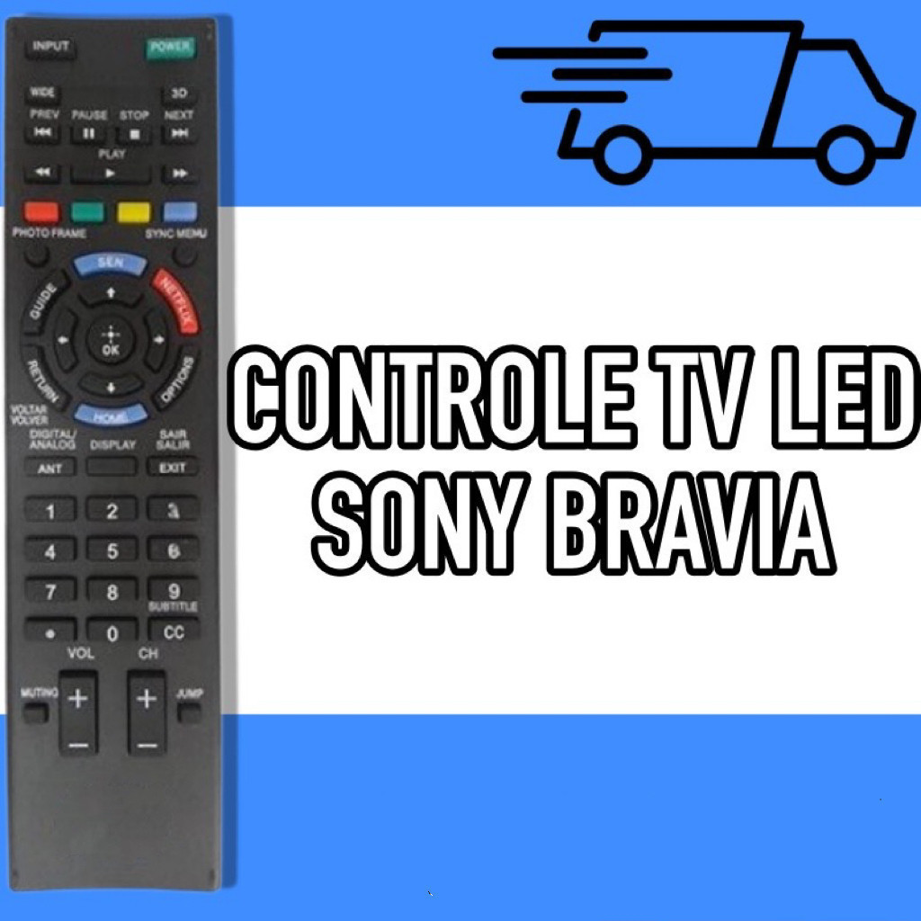 Controle Tv Led Sony Bravia com botao netflix  HAI-7443