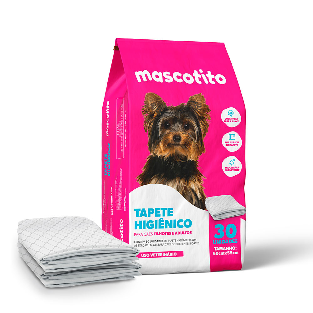 Tapete Higiênico Mascotito 60x55cm com 30 Unidades em Oferta na Shopee