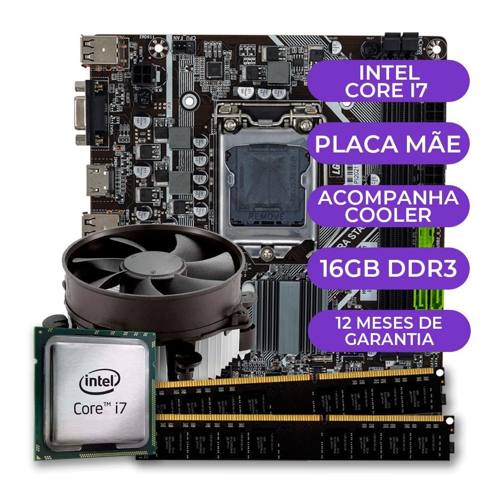 Kit Upgrade Processador Intel Core i7 + Placa mãe 1155 + 16GB de memória ram