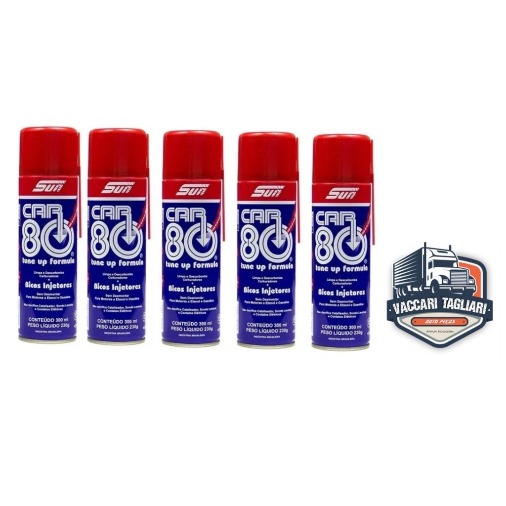 Kit 5 Descarbonizante Car80 Limpa Bico Carburadores 300ml