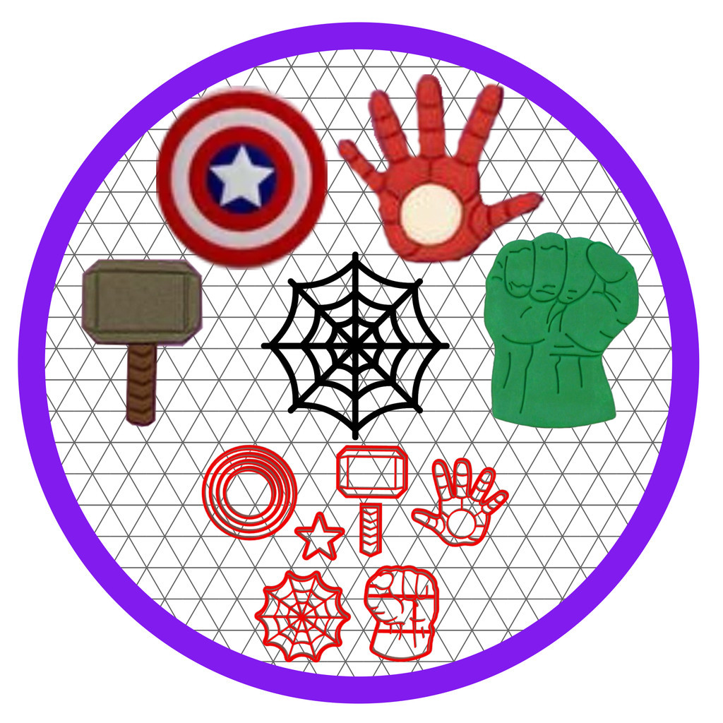 Kit Cortadores Vingadores Itens Biscoito Pasta Cup 3cm em Oferta na Shopee