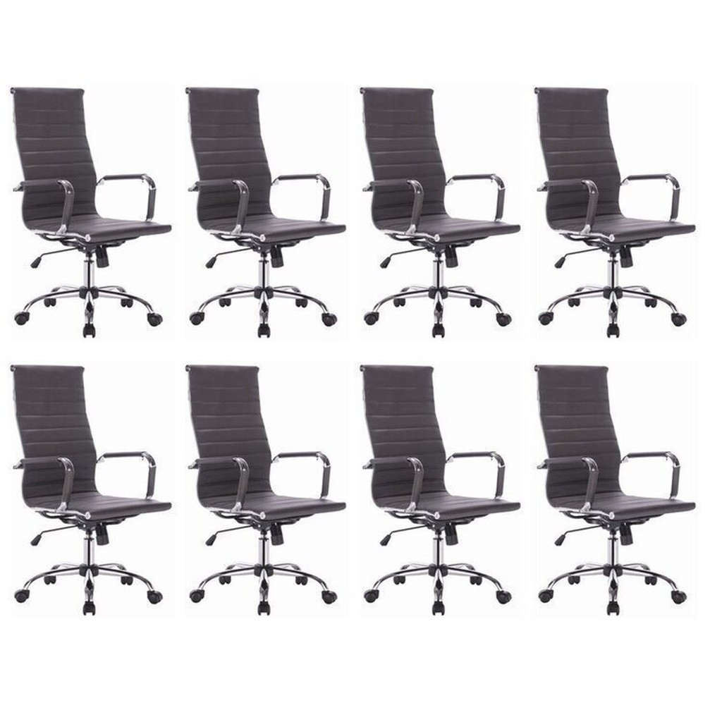 Kit 8 Cadeiras para Escritório Presidente Esteirinha Corino Office Cadeira Presidente