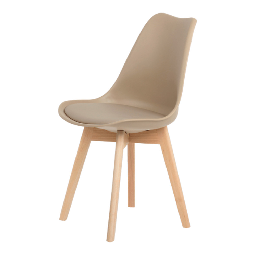 Cadeira Sala de Jantar Saarinen Wood Leda Estofada - Fendi em Oferta na Shopee