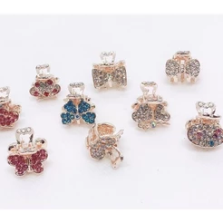 ANA1108 KIT Mini Piranha De Luxo De Metal Com Strass e pérola Rose