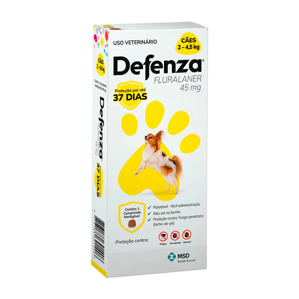 Antipulgas e Carrapatos Defenza MSD Para Cães de 2 a 4,5kg 1 Comprimido em Oferta na Shopee