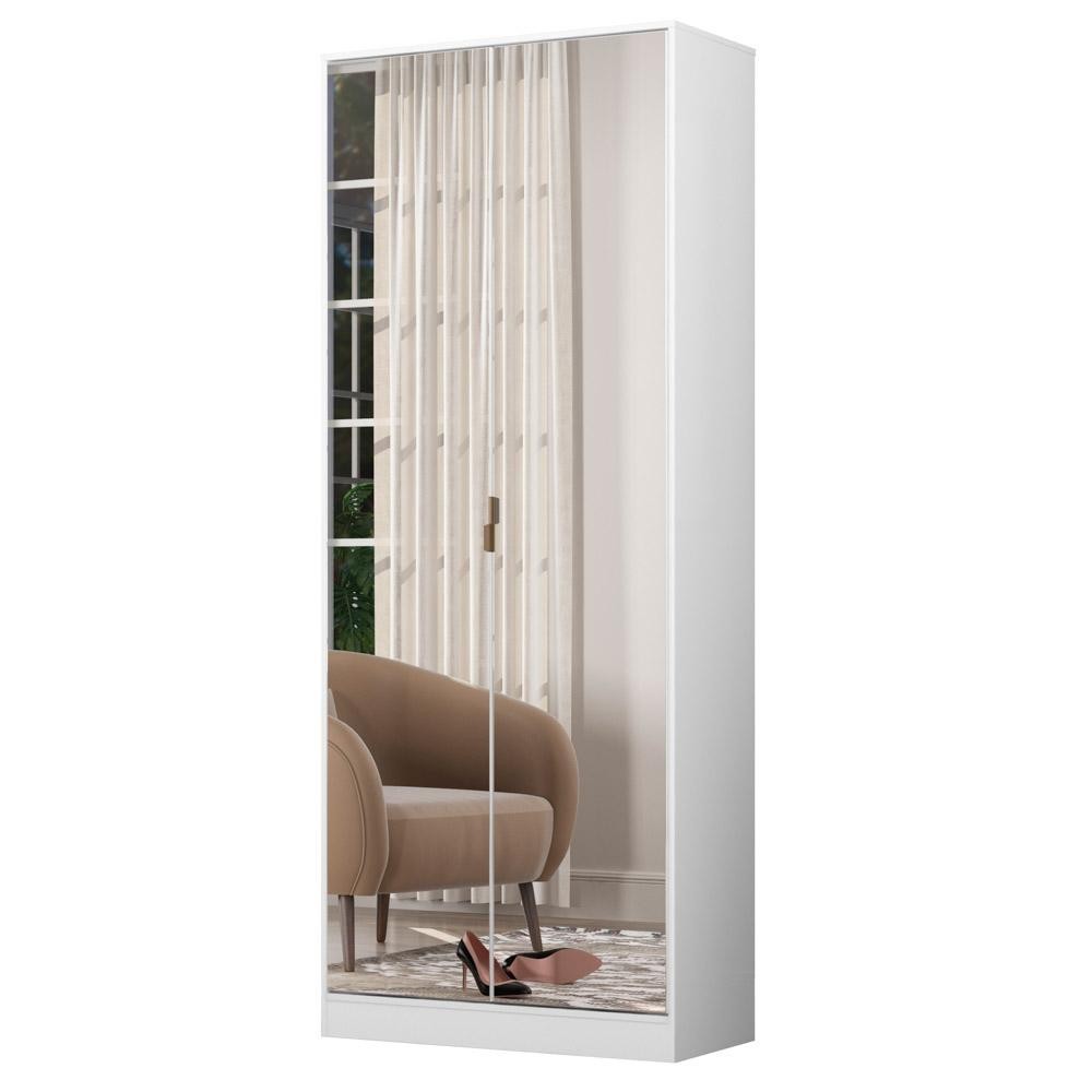 Sapateira 2 Portas Com Espelho 1 Gaveta Grife D02 Branco - Mpozenato em Oferta na Shopee