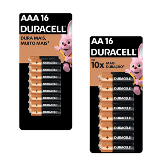 Kit Pilha Alcalina AA com 16UN e AAA com 16UN - Duracell em Oferta na Shopee