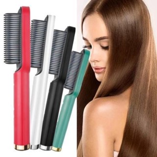 Escova Alisadora 5 Em 1 Alisa Modela Alinha Hidrata Pente Modelador de Cabelo Anti Frizz Bivolt em Oferta na Shopee