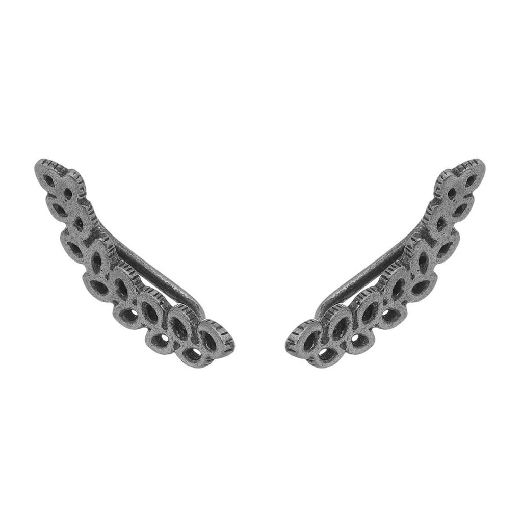 Brinco De Prata 925 Ramo De Folhas