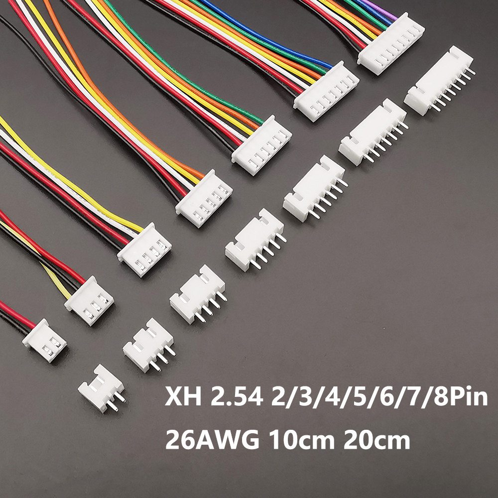 5 Conjunto JST XH2.54 XH 2.54mm Conector De Cabo De Fio 2/3/4/5/6/7/8/9/10 Pinos Macho E Fêmea Tomada 20cm Comprimento D