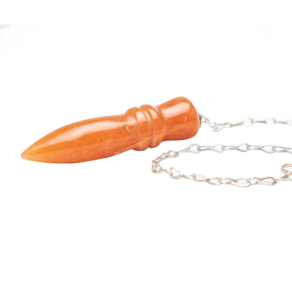 Pêndulo Pedra Quartzo Laranja Natural Lapidação Egípcio
