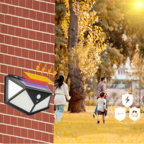 Luminária Solar Com Sensor Para Jardim Externa Prova D'água Luz Led Solar Lâmpada