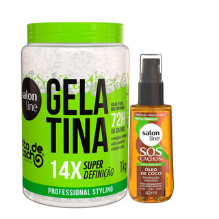 Kit Salon Line Gelatina Super Definição 1Kg + Óleo Capilar SOS Óleo De Coco em Oferta na Shopee