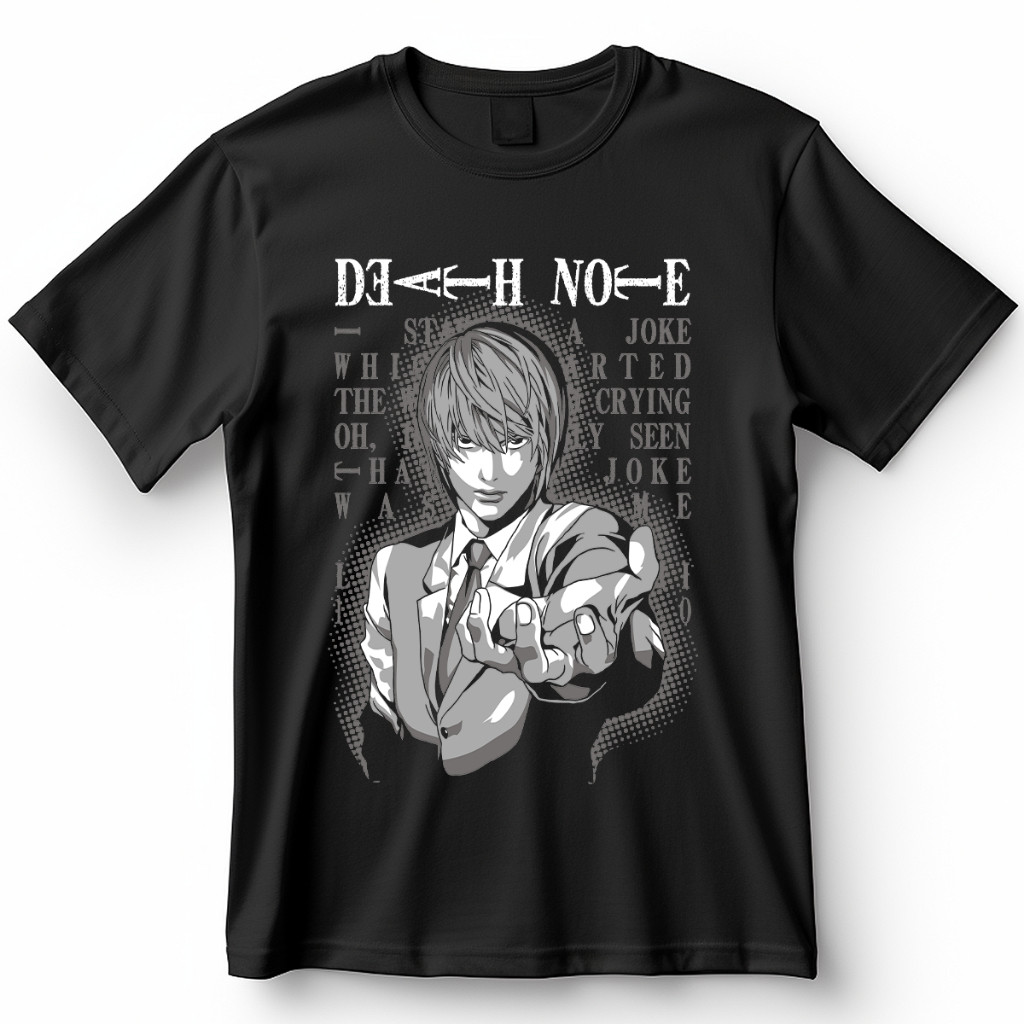Camiseta Death Note Kira Light Blusa De Anime Camisa 100% Algodão maligu