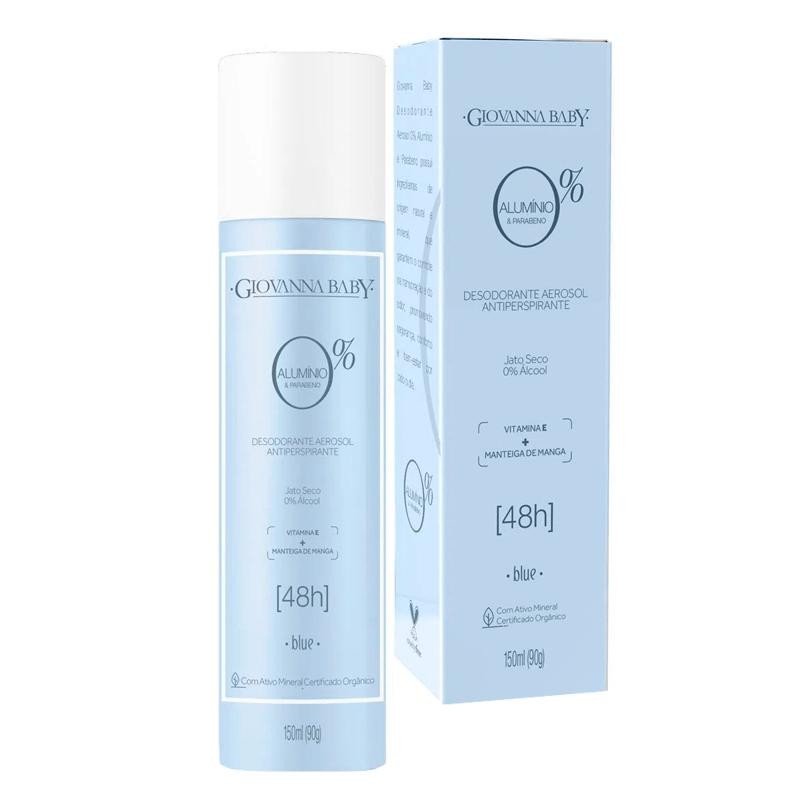 Desodorante Antiperspirante Aerosol Giovanna Baby Blue 150ml em Oferta na Shopee