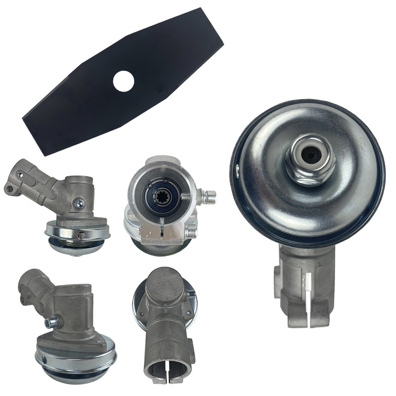 Ponteira de Trasmissão Completa 28mm 9Estrias + Lamina 2 Pontas para Roçadeira Importada a Gasolina Carbon Fak