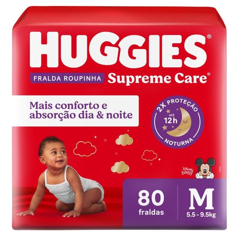 Fraldas Huggies Roupinha Supreme Care M Embalagem Econômica 80 Unidades em Oferta na Shopee