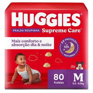 Fraldas Huggies Roupinha Supreme Care M Embalagem Econômica 80 Unidades em Oferta na Shopee