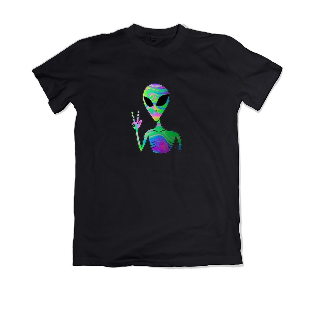 Camiseta Alien Psicodelico ET Hippie Paz e Amor-MAYC. ref007 Ds