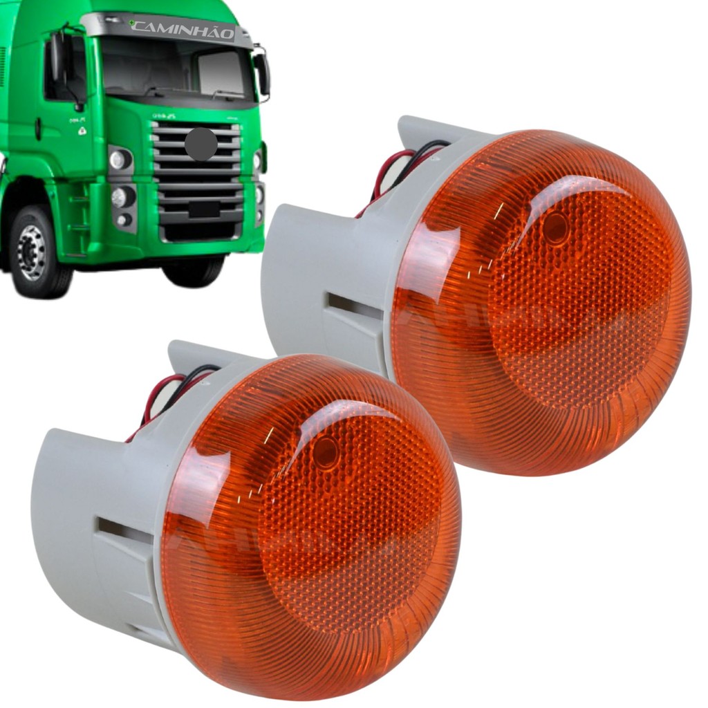 Par 2 Lanterna Delimitadora / Pisca Lateral Estribo para Volkswagen Constellation - 100% LED - Âmbar Laranja - Spare Parts and Accessories for Vehicles