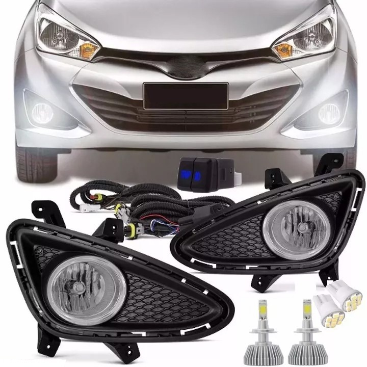 Kit Farol Milha Hb20 2012 2013 2014 2015 Bt Trip + Kit Super Led 6000k