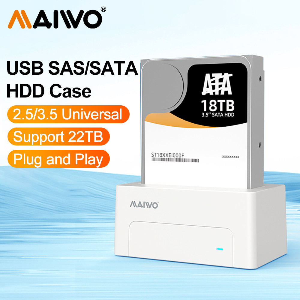 MAIWO HDD Caso 2.5/3.5 Polegada SAS Gabinete De Disco Rígido Externo Para " SSD SATA USB 3.0 Docking Station