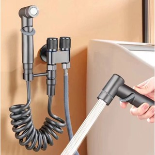 Kit Ducha Higiênica Banheiro Duas Saídas De 1/2 Mm Com Registro Conjunto De Pulverizador Aço inox em Oferta na Shopee