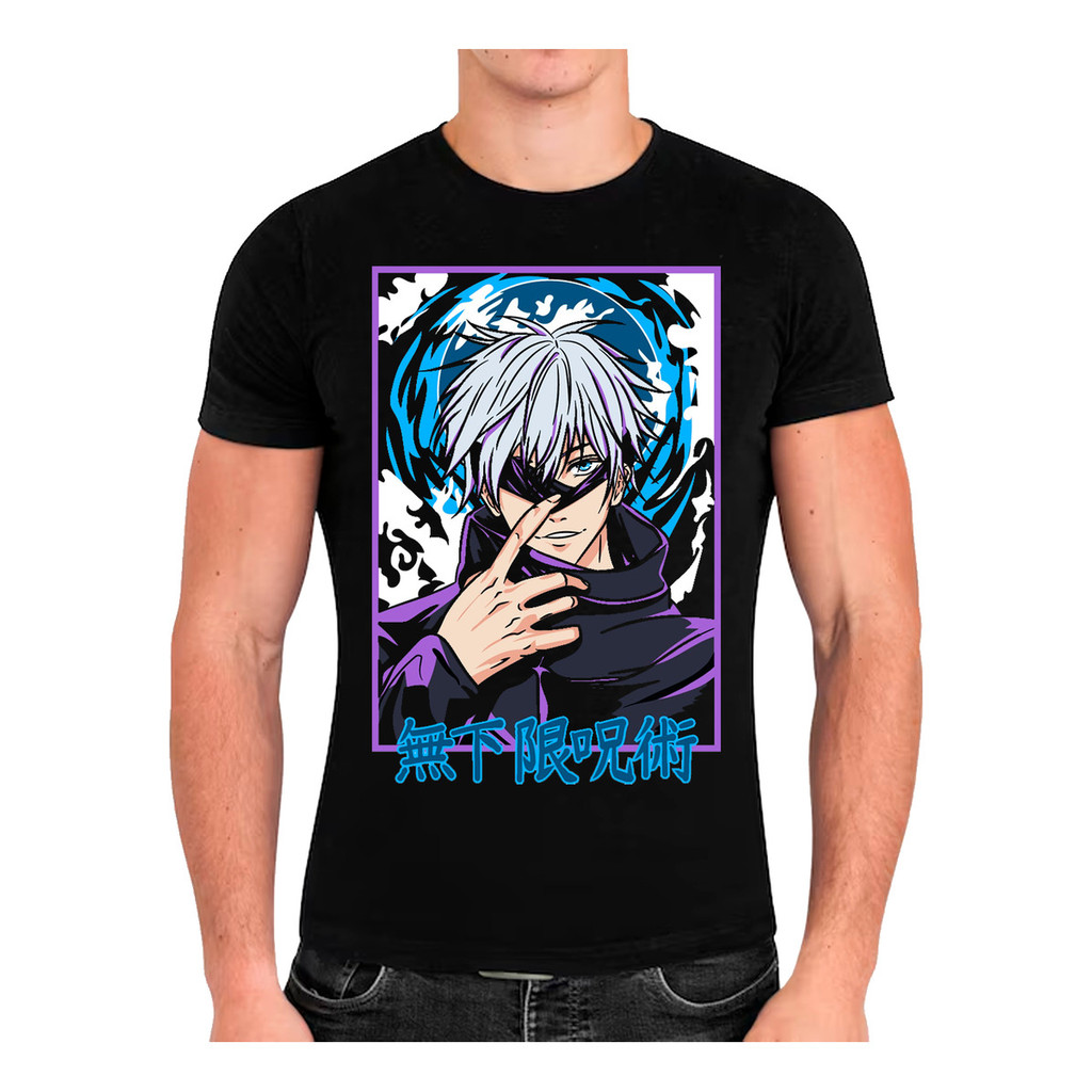 Camiseta Masculina Algodão Streetwear Paeyela Jujutsu Line Manga Anime Kaita Yotsugi Satoru Ajuda Mútua