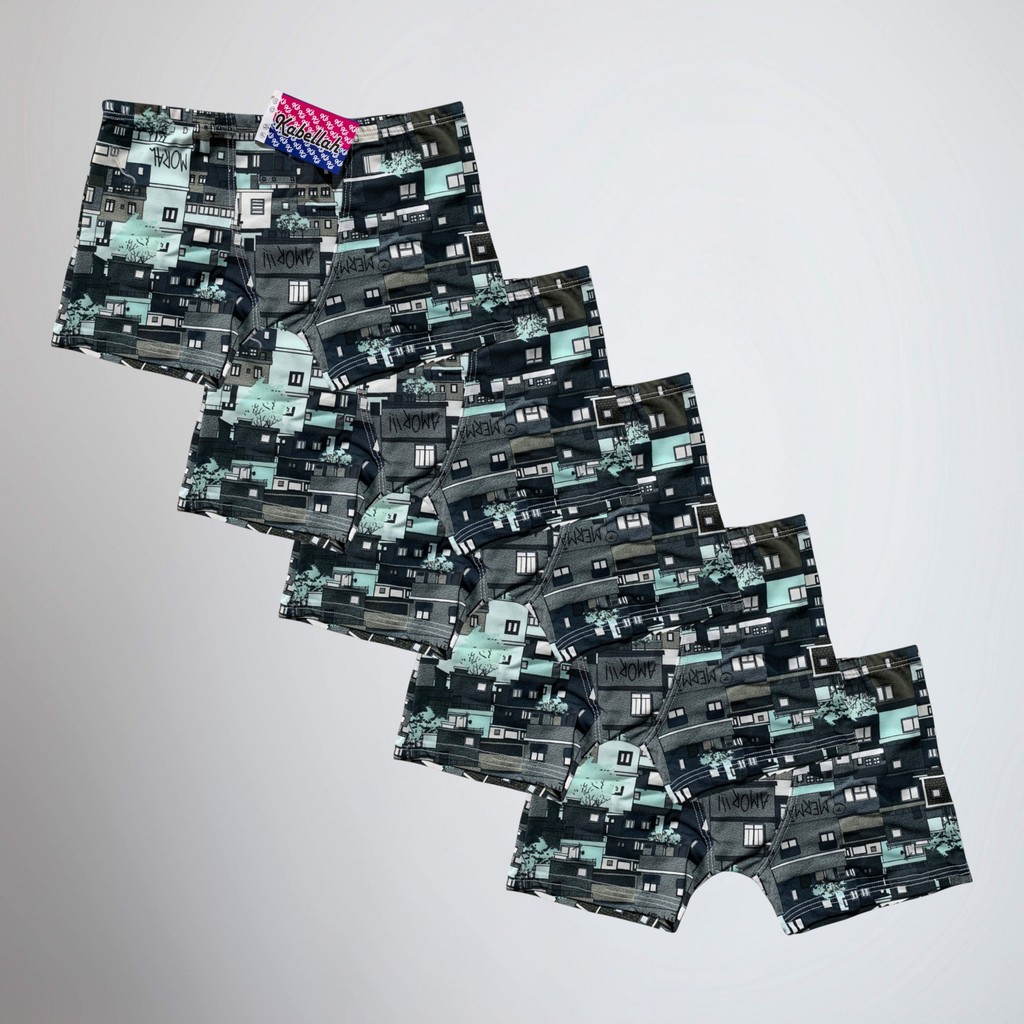 Kit 5 Cueca Boxer Infantil Estampada Com Elástico Embutido Forro 100% Algodão Box Masculina