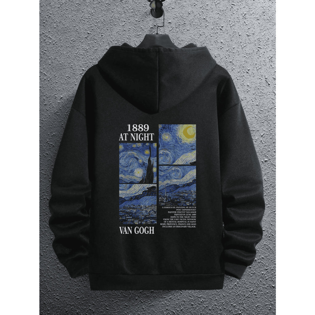 Moletom Masculino Careca Blusa Feminina Van Gogh Noite Estrelada Casaco Flanelado Com Ou Sem Capuz