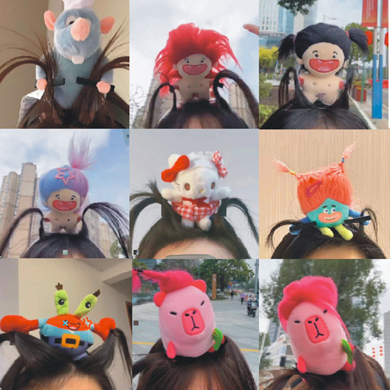 Ratatouille headband plush mouse monstro feio bonito boneca rosto lavagem cabelo acessório fêmea engraçado grampo de cab