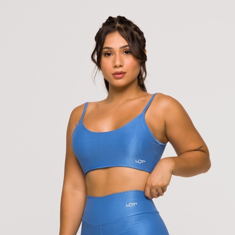 Top Academia Fitness Feminino Azul Poliamida Costas Abertas em Oferta na Shopee