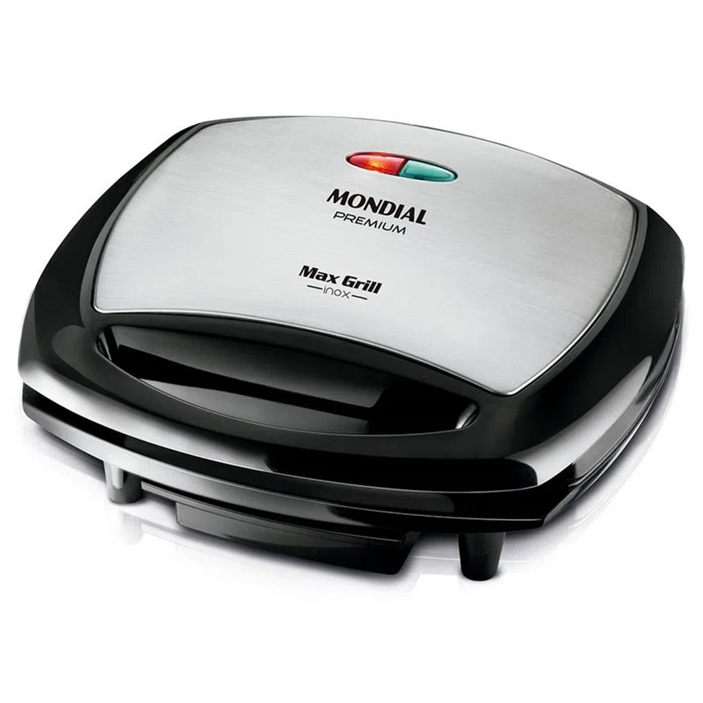 Max Grill Inox Premium 2 em 1 Preto 1200W G-07 127V Mondial em Oferta na Shopee
