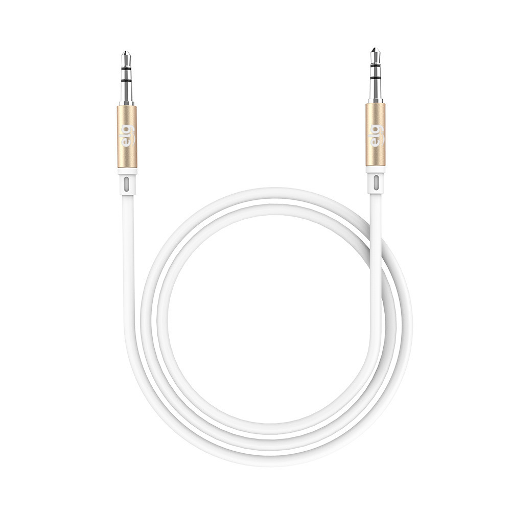 Cabo Auxiliar P2 x P2 3,5mm, Áudio Estéreo, Blindagem Extra Som Limpo 1,25 metros Dourado ECAUX1 ELG em Oferta na Shopee