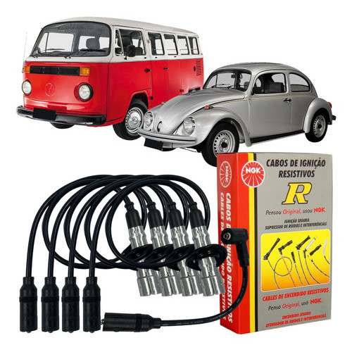Jogo Cabo Vela Original NGK Kombi Fusca em Oferta na Shopee