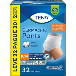 Roupa Intima Tena Pants Dermacare P/M Leve 32un Pague 30un