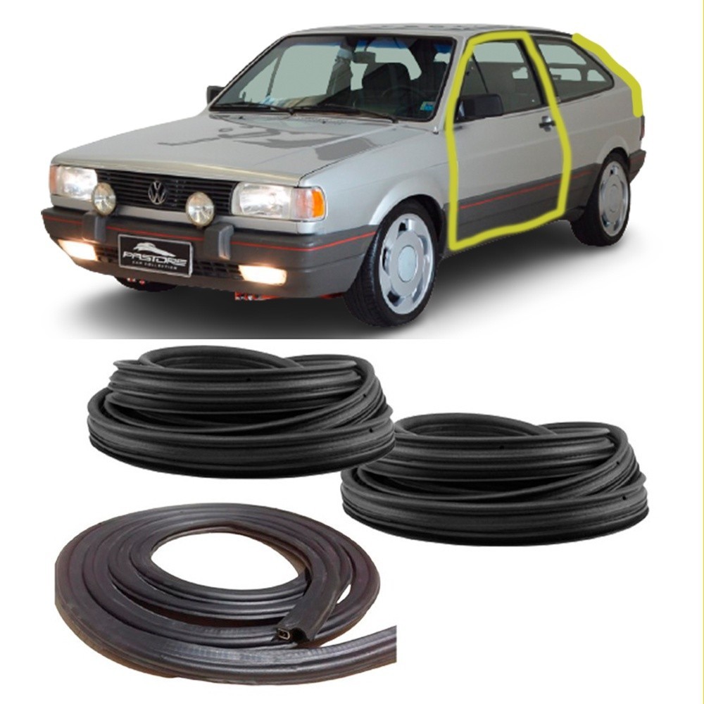 KIT Borrachas 2 Portas e Porta Malas Gol GTS GTI Parati Voyage G1 1980 81 82 83 84 85 86 87 88 89 90 91 92 93 94 95 em Oferta na Shopee