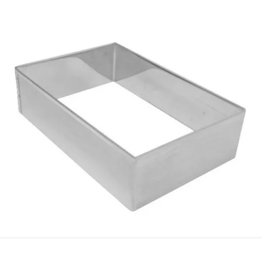 Aro Retangular Modelador Ovo Tapioca Hamburguer 8x14x2 Inox